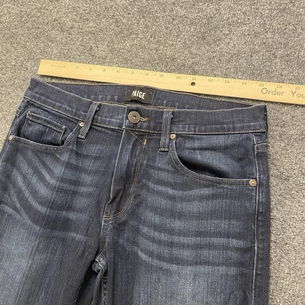 Paige Federal Russ Jeans Mens 29x34 Faded Whiskered Stretch Denim Made in USA